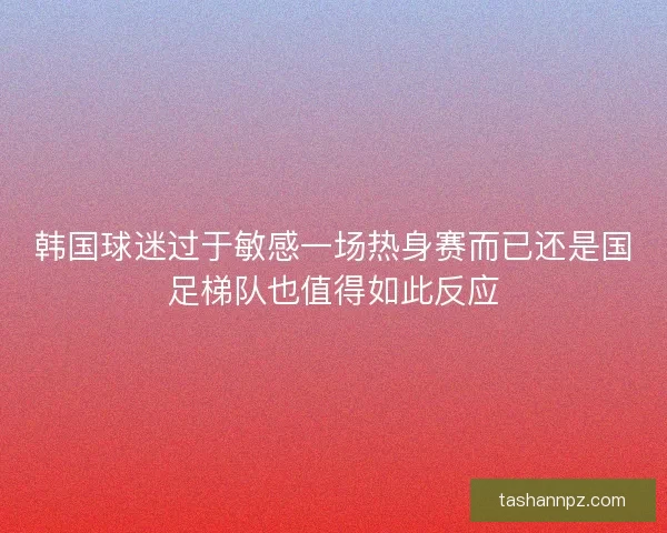 韩国球迷过于敏感一场热身赛而已还是国足梯队也值得如此反应